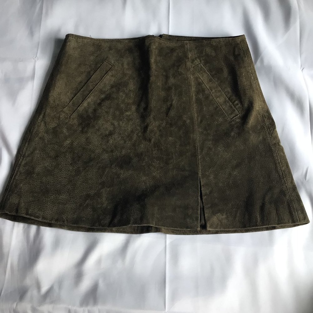 BLANKNYC Green Leather Mini Skirt